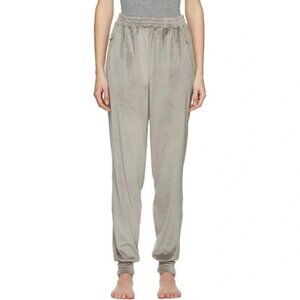 EUC Skims Velour Jogger Womens Size L Grey Lounger Athleisure Soft Zip Pocket Pa